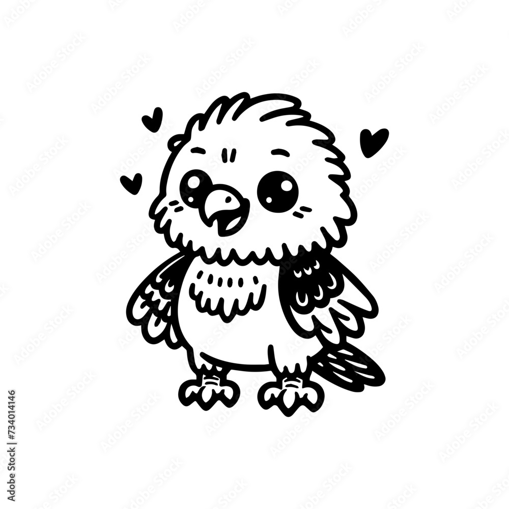 Eagle Hand draw Cute Animal Icon Eagle Hand draw Cute Animal Icon