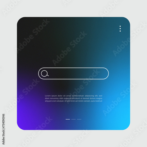 Search bar interface with gradient background. Pop up window vector illustration.