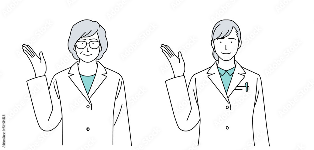 白衣を着た女性のイラスト