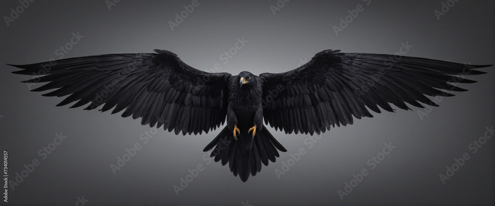 Naklejka premium Dark feathers alone on clear backdrop - Innovative technology