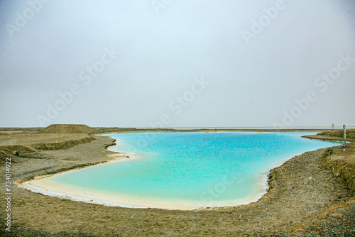 Dachaidan Emerald Lake, Hainan Mongolian and Tibetan Autonomous Prefecture, Qinghai Province - a lake in the saline-alkali land