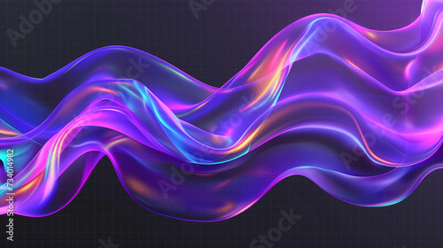 Holographic gradient neon wave shape
