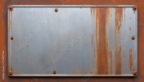 Rusty metal sheet with a cut-out surface