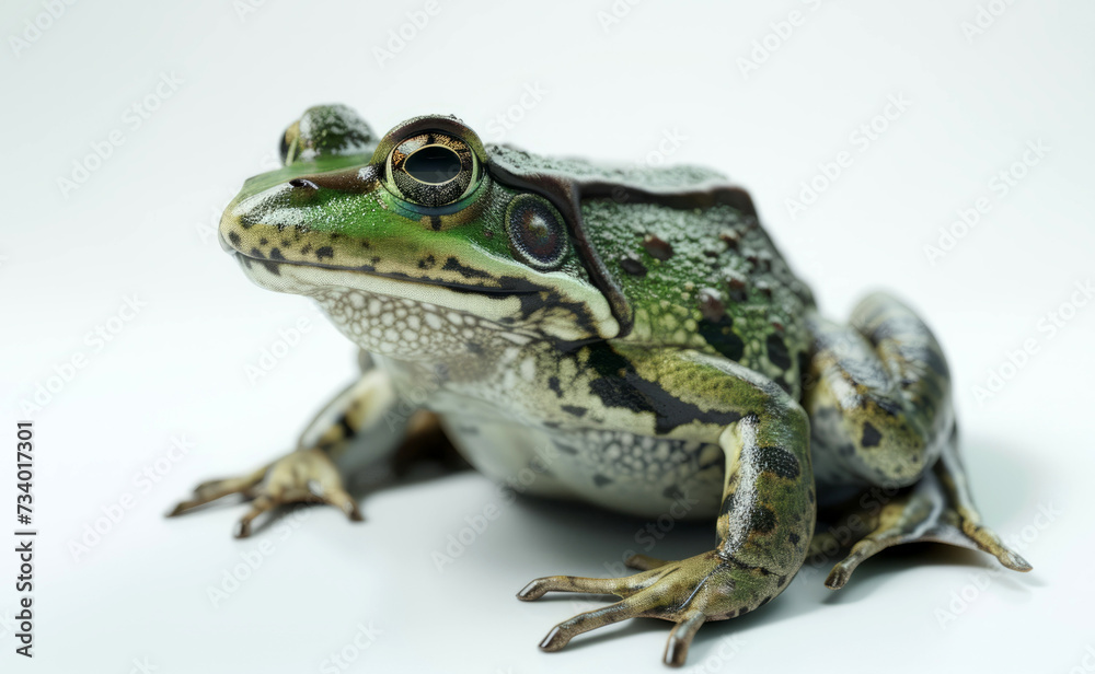 Fototapeta premium Green Frog on white background.