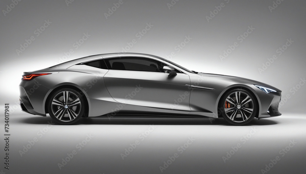 Contemporary vehicle profile highlighted in spotlight Contemporary vehicle profile highlighted in spotlight