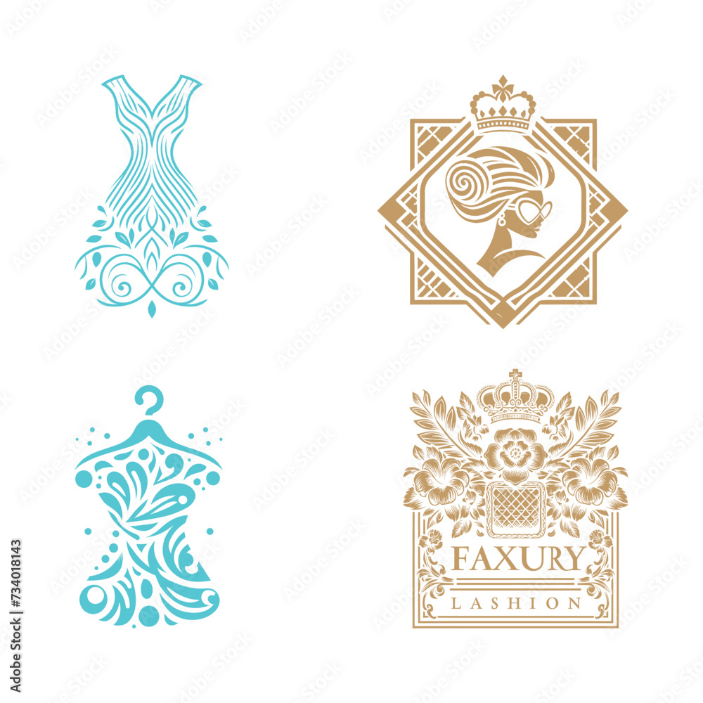 Vector woman clothing store fashion and beauty logo illustration, Generative Ai Vector woman clothing store fashion and beauty logo illustration, Generative Ai