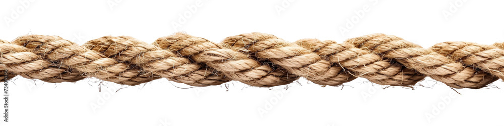Straight rope isolated on white or transparent background