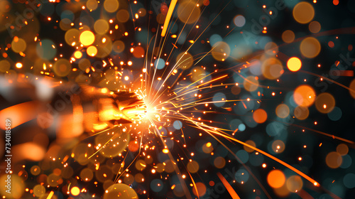 Welding steel and sparks