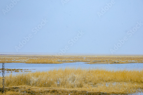 Hainan Mongolian and Tibetan Autonomous Prefecture  Qinghai Province-Plateau meadow scenery in winter