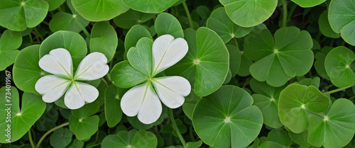 Solitary four-leaf clover for St. Patrick's Day