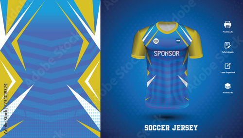 Soccer jersey design for sublimation or sports tshirt design for cricket football
