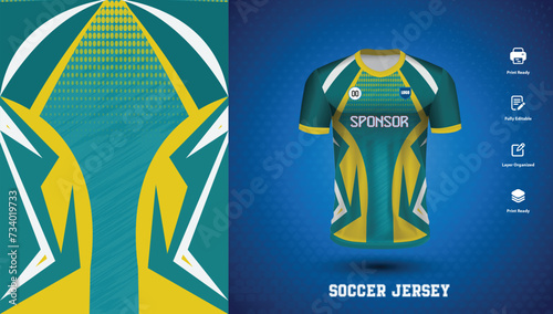 Soccer jersey design for sublimation or sports tshirt design for cricket football
