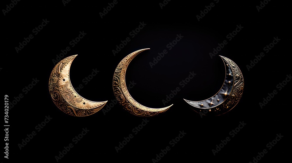 crescent moon and stars symbolizing the start of Ramadan. crescent moon and stars symbolizing the start of Ramadan.