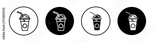 Frappe flat line icon set. Frappe Thin line illustration vector