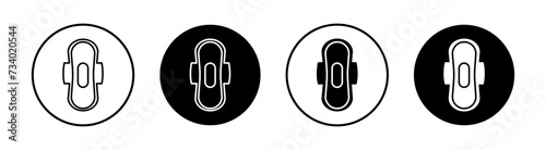 Sanitary pad flat line icon set. Sanitary pad Thin line illustration vector photo