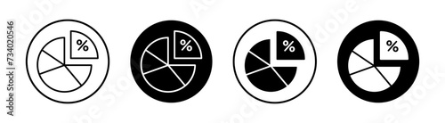 Market share flat line icon set. Market share Thin line illustration vector photo