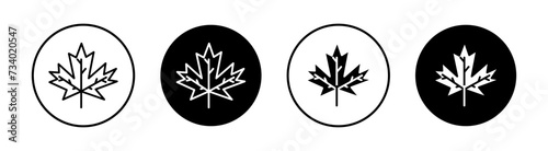 Maple leaf flat line icon set. Maple leaf Thin line illustration vector photo