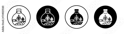 Terrarium flat line icon set. Terrarium Thin line illustration vector