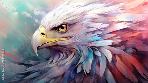 Griffon animal abstract wallpaper in pastel colors