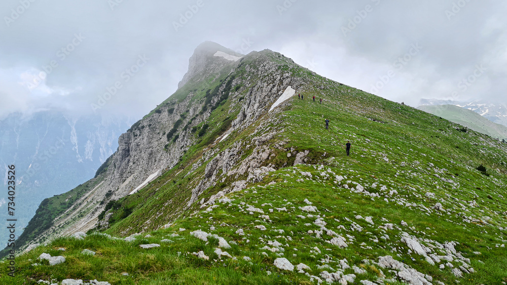 On the way to the summit.