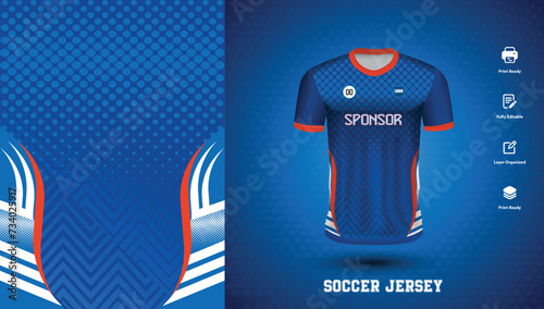 Soccer jersey design for sublimation or sports tshirt design for cricket football
