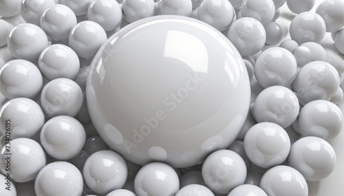 Gleaming 3D ivory orbs backdrop