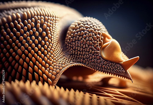 armadillo skin under the microscope parametric sandy golden colour pattern vray octane highly detailed ar 23. Generative AI photo