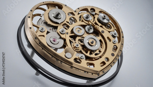 Mechanical heart-shaped timepiece