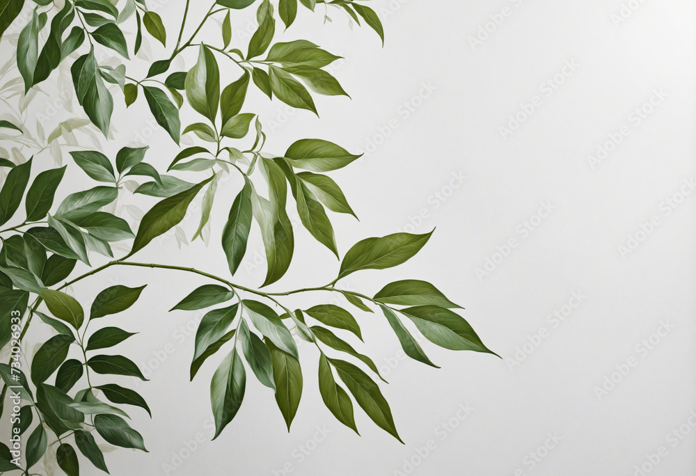 White foliage on blank white backdrop for text or image White foliage on blank white backdrop for text or image