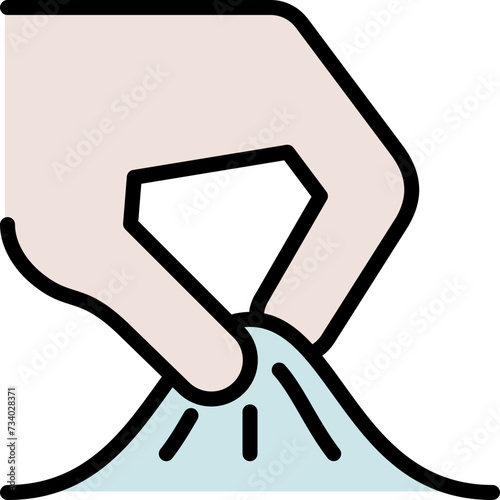 Fabric properties coloured and colorful icon - stretch material