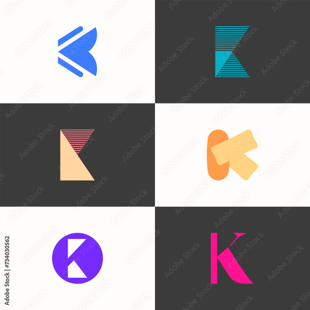 SET ILLUSTRATION LETTER K GEOMETRIC LOGO ICON FLAT COLOR TEMPLATE SIMPLE MINIMALIST ELEMENT DESIGN SIMPLE VECTOR GOOD FOR APPS, BRAND SET ILLUSTRATION LETTER K GEOMETRIC LOGO ICON FLAT COLOR TEMPLATE SIMPLE MINIMALIST ELEMENT DESIGN SIMPLE VECTOR GOOD FOR APPS, BRAND