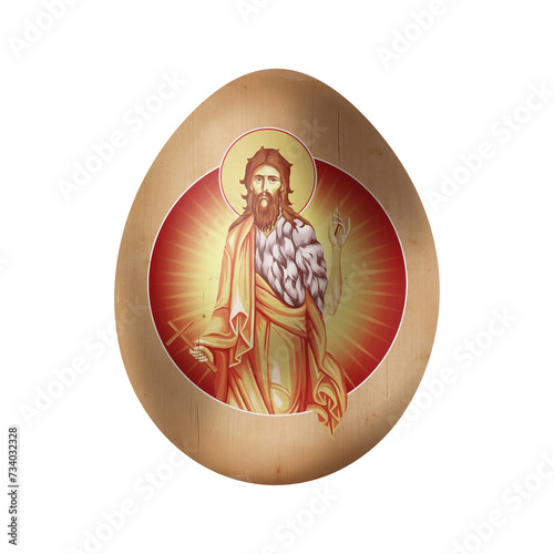 Bild auf Leinwand John the Baptist Easter egg in Byzantine style
