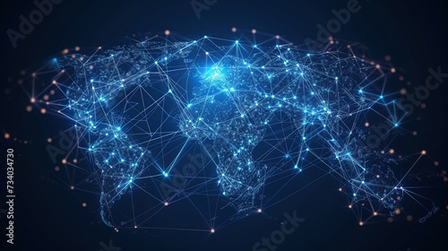 Data transfer and cyber technology, Communication technology Concept. European Global network and connectivity, European Map, Abstract Background. © Koplexs-Stock