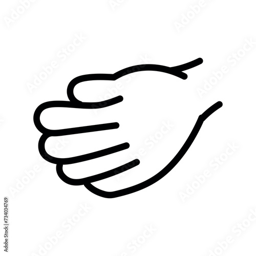 Cartoon gesture line icons set. Character hand.