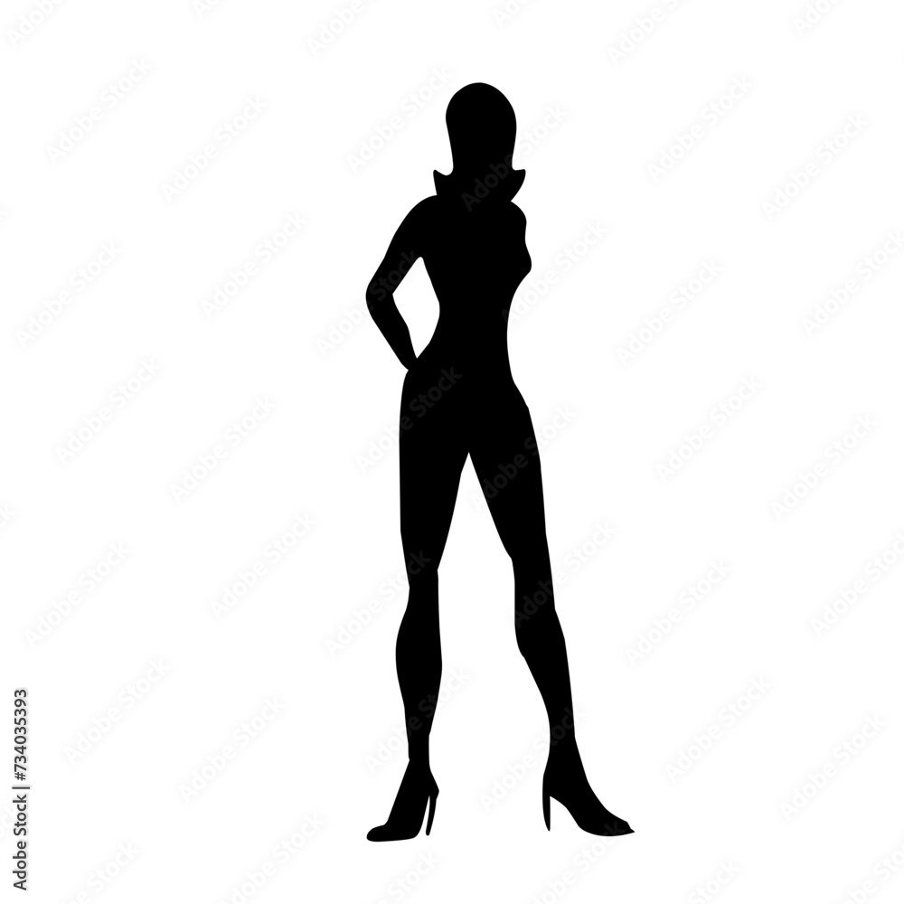 Fototapeta premium Black silhouette of a woman