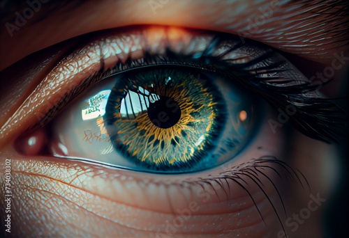 Astigmatism, a common eye defect. Generative AI photo