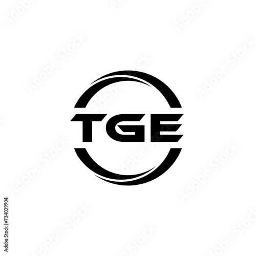 TGE letter logo design with white background in illustrator, cube logo, vector logo, modern alphabet font overlap style. calligraphy designs for logo, Poster, Invitation, etc. photo