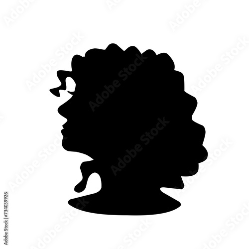 Female profile silhouettes, different variants