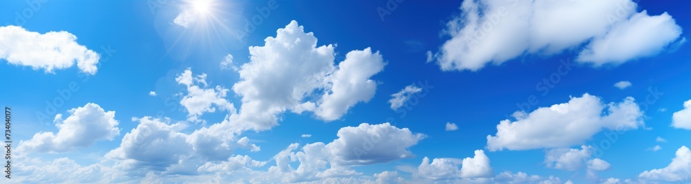 Blue sky sunlight and clouds