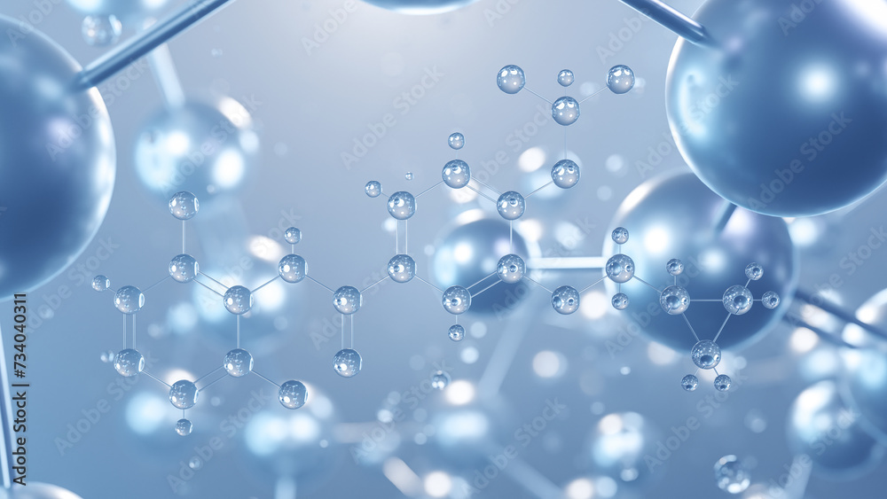 Obraz premium roflumilast molecular structure 3d, flat model, daxas, structural chemical formula view from a microscope