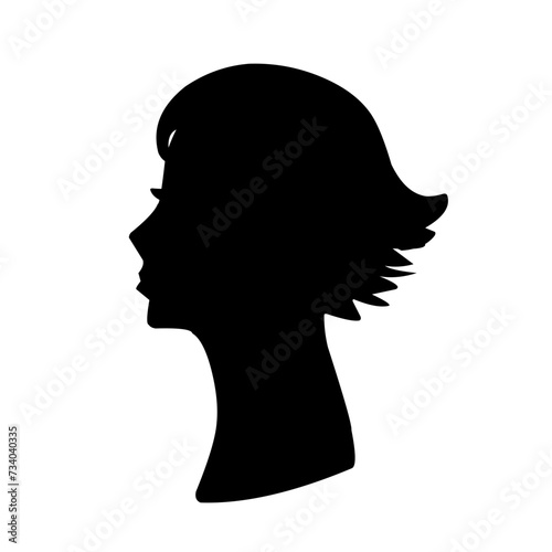 Female profile silhouettes, different variants