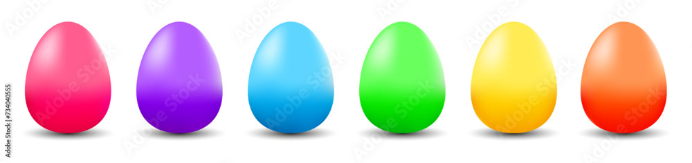 Easter Egg. Set of colorful 3D eggs on a white background. Happy easter. Vector illustration Easter Egg. Set of colorful 3D eggs on a white background. Happy easter. Vector illustration