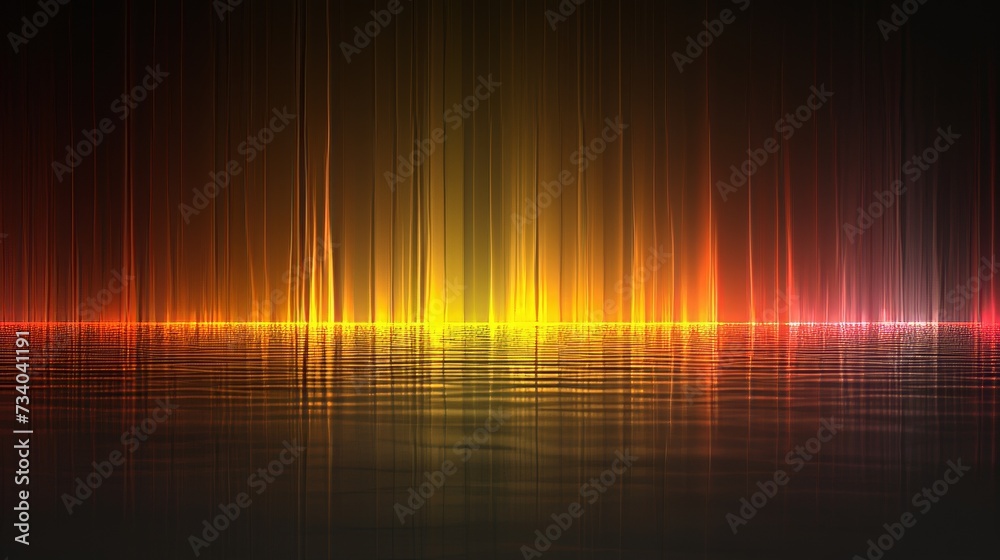 Sound signal lights in an inspired display It is placed on a light background. With shades of amber and light green. This mesmerizing scene is as maddening as the screen on it.