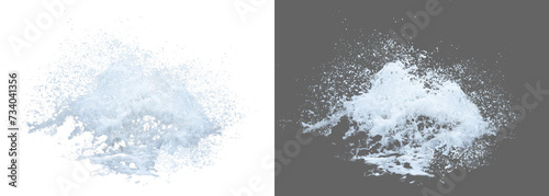 Water splash transparent isolated.  Blue white watter png. Shape form droplet of Water splashes into drop water png. Splash Water for texture	 photo