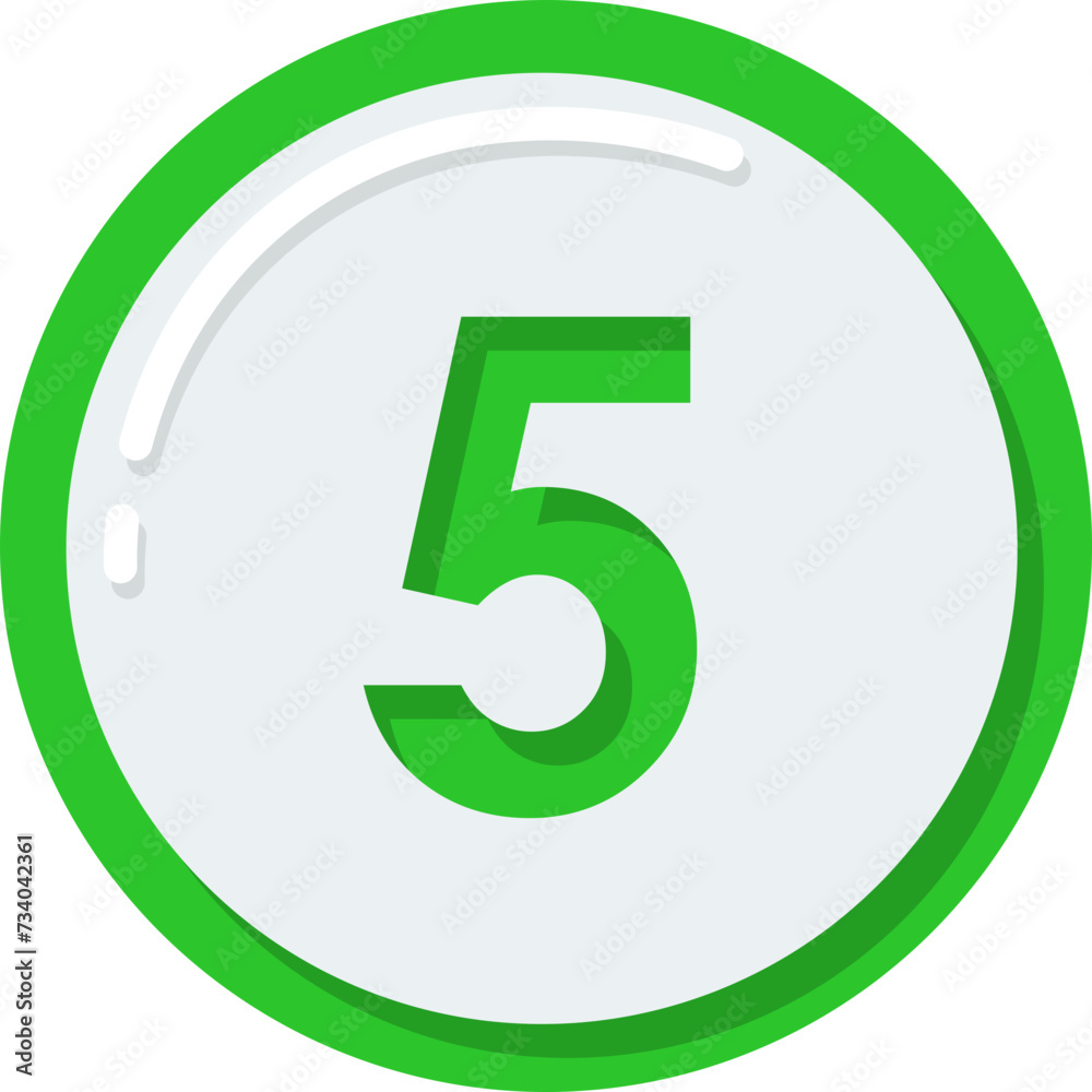 Number 5 Bullet Circle Icon Number 5 Bullet Circle Icon