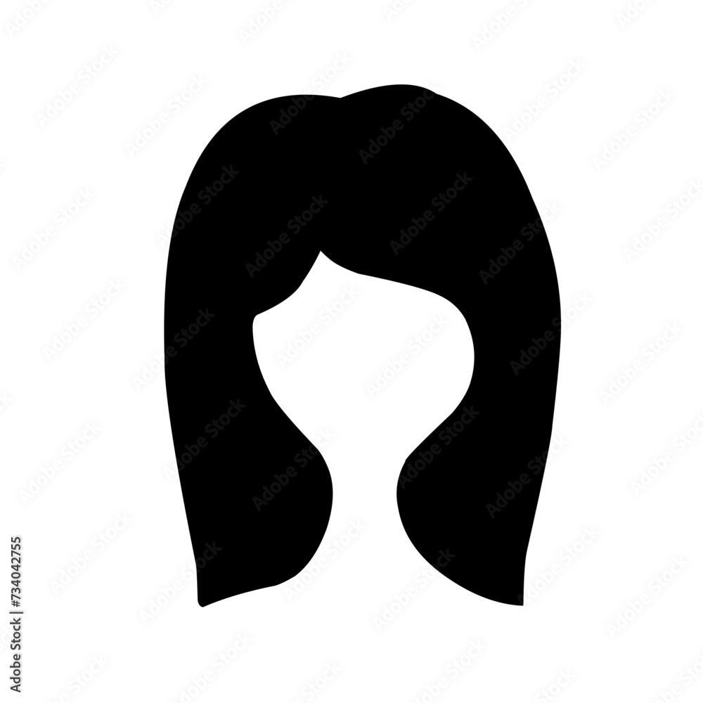 female hairstyles of different shapes isolated female hairstyles of different shapes isolated