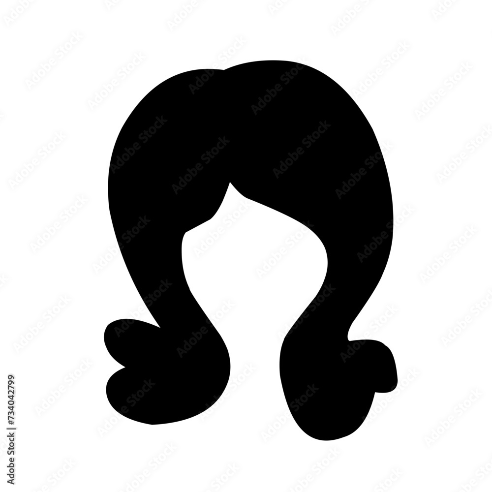 female hairstyles of different shapes isolated female hairstyles of different shapes isolated