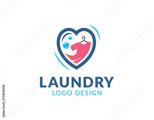 Laundry logo design vector, emblems and design elements