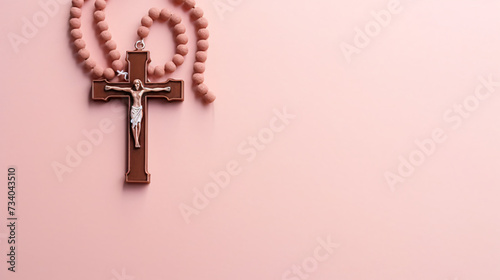 A brown Christian rosary