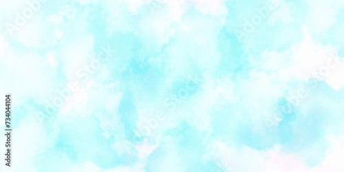 Abstract watercolor blue sky background with space Background with watercolor hand painted wash. Fantasy smooth white shades and blue sky and clouds watercolor paper textured illustration.